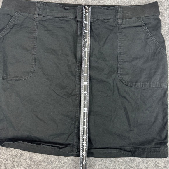Lee Riders Black Zipper Fly Mid Rise Skirt With Pockets Women Size 16 - Picture 7 of 8